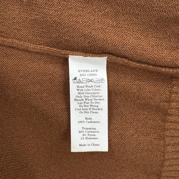 EVERLANE The Cashmere Jumpsuit Womens Small Brown Sleeveless Wide Strap Knit - Picture 12 of 16